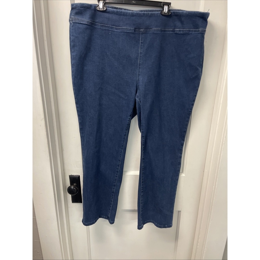 DG2 Diane Gilman Dark Wash Stretch DenimPull On  Jeans Womens Size 24W